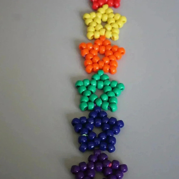 Accessories - Set of six rainbow kandi stars